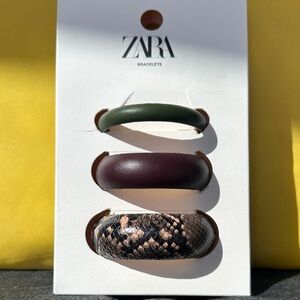 Zara Women's Bracelet Trio in Green, Purple, and Brown
